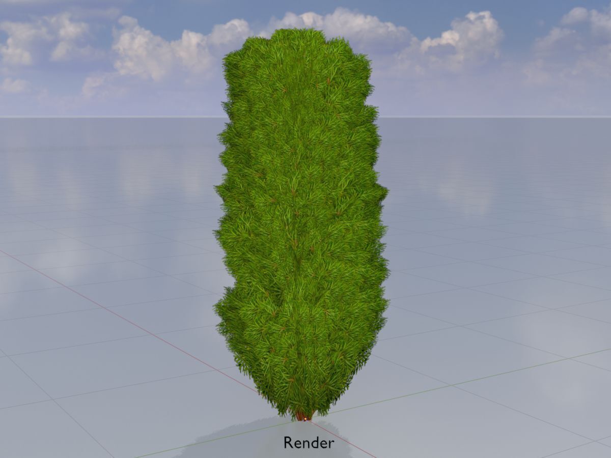 Mock cypress version-4 2000mm Low-poly 3D model_13