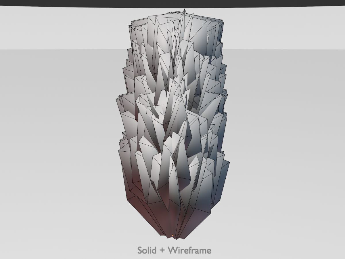 Mock cypress version-4 2000mm Low-poly 3D model_11