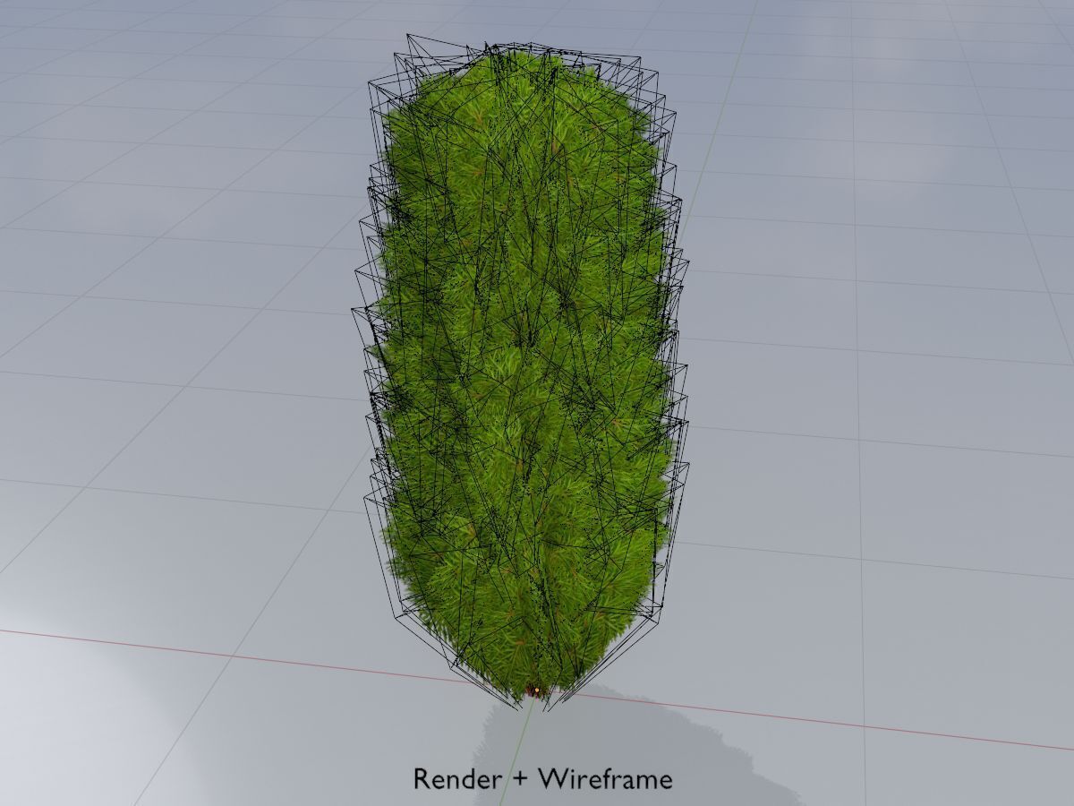 Mock cypress version-4 2000mm Low-poly 3D model_5