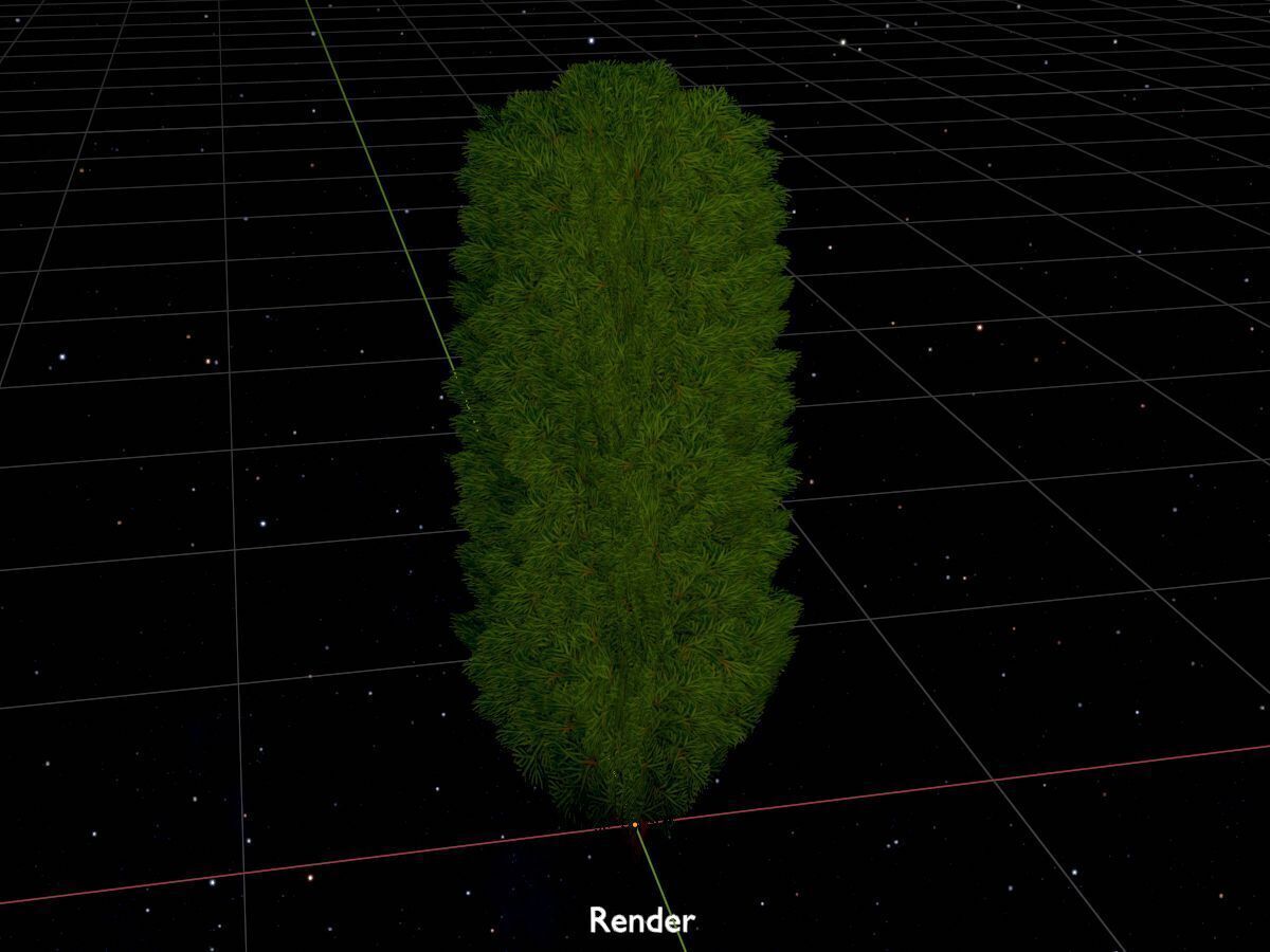 Mock cypress version-4 2000mm Low-poly 3D model_17