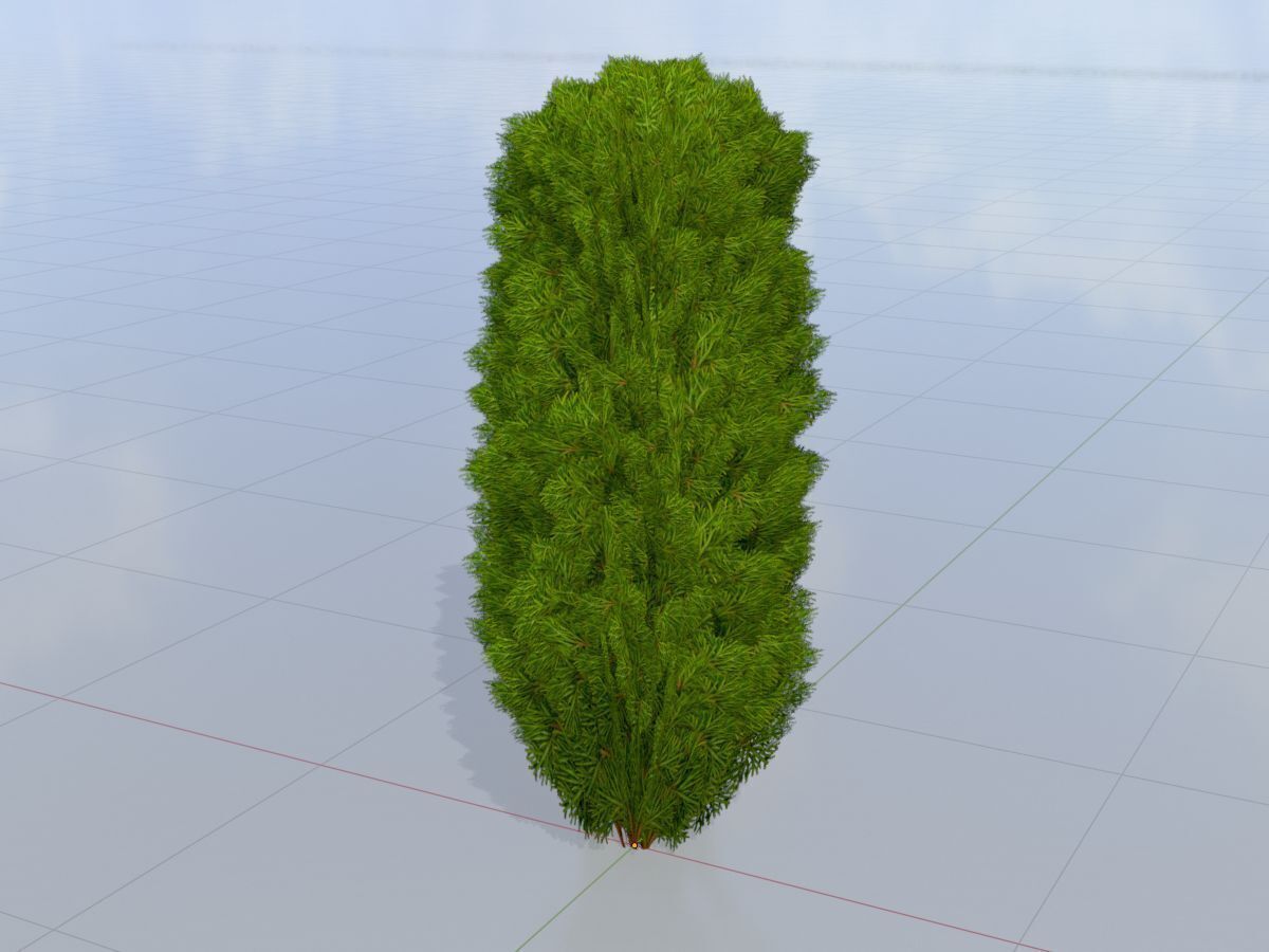 Mock cypress version-4 2000mm Low-poly 3D model_3