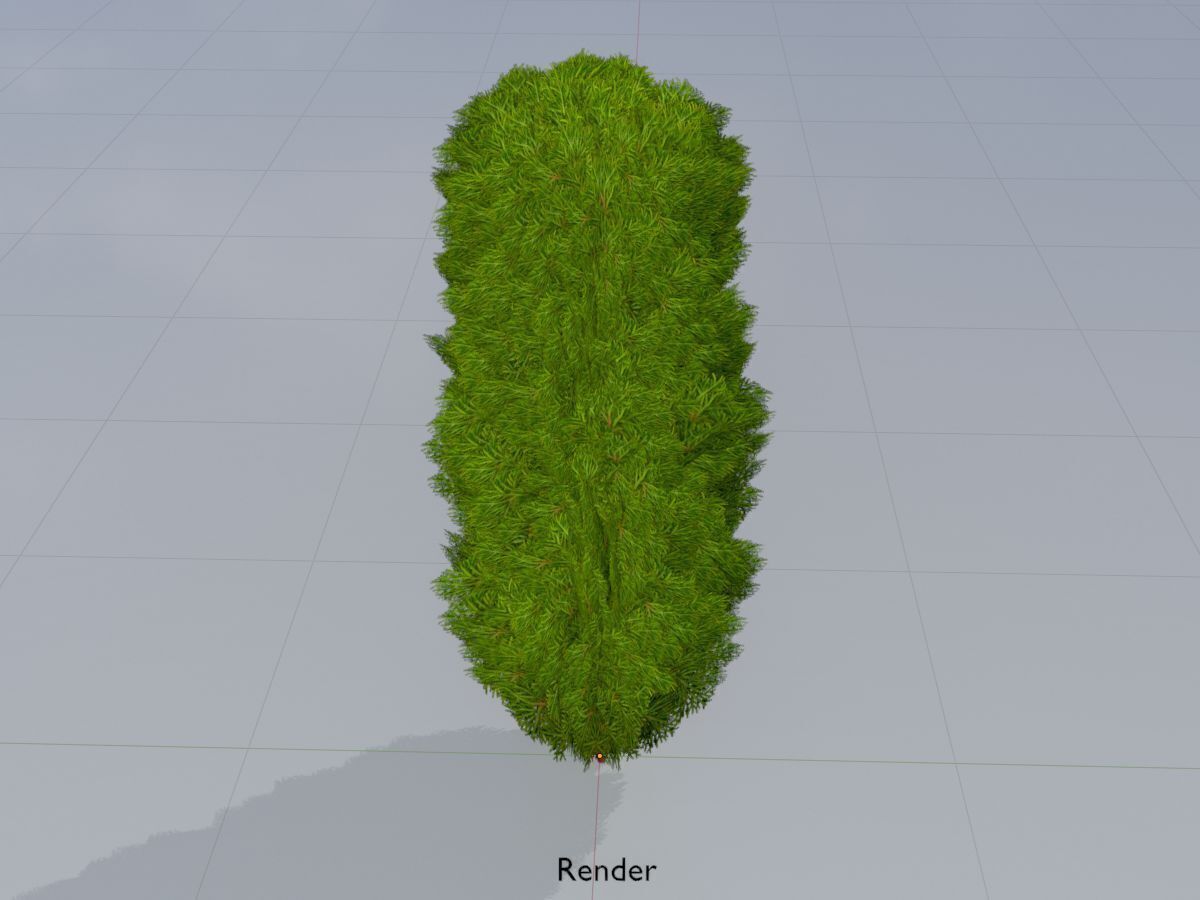 Mock cypress version-4 2000mm Low-poly 3D model_14