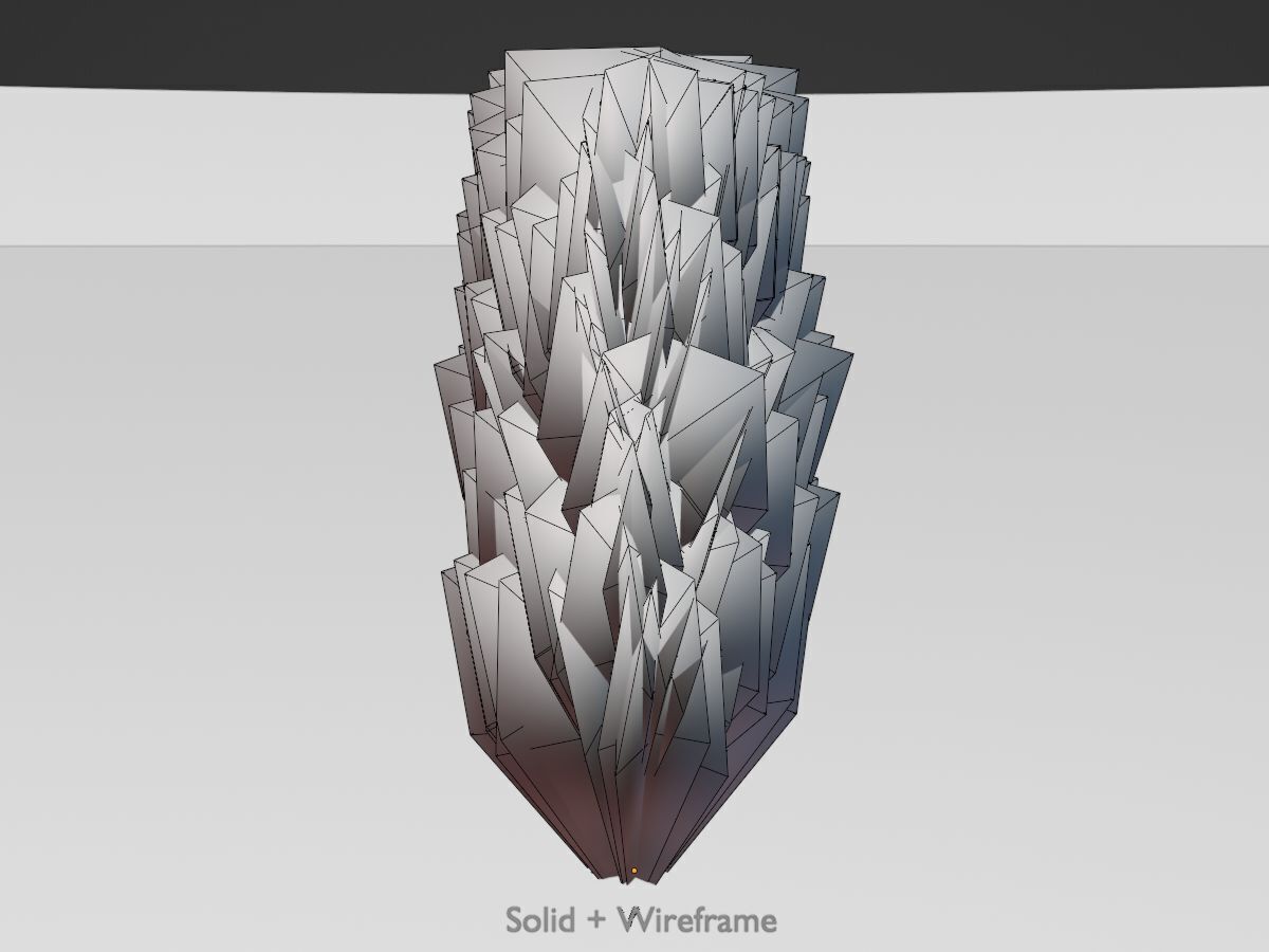 Mock cypress version-4 2000mm Low-poly 3D model_10