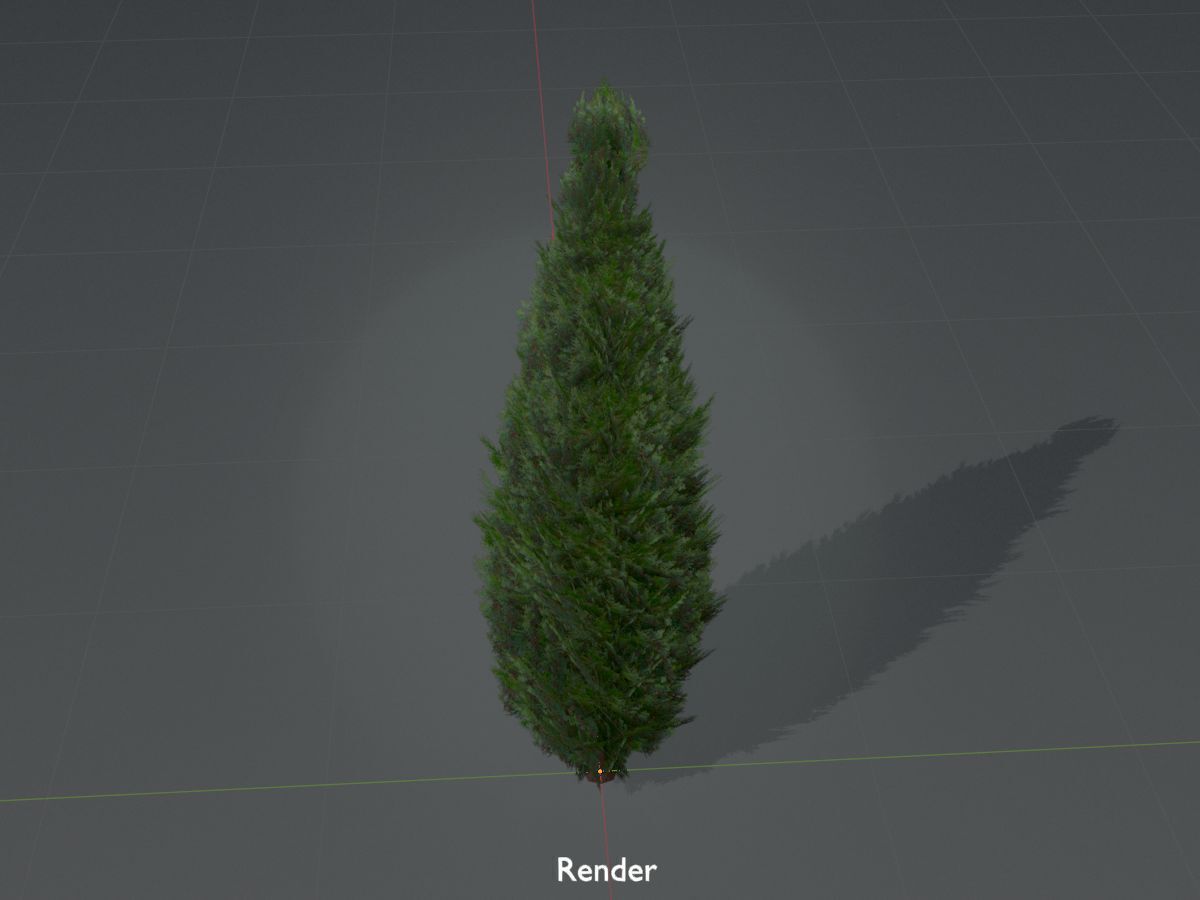 Mock cypress version-1 3000mm Low-poly 3D model_17