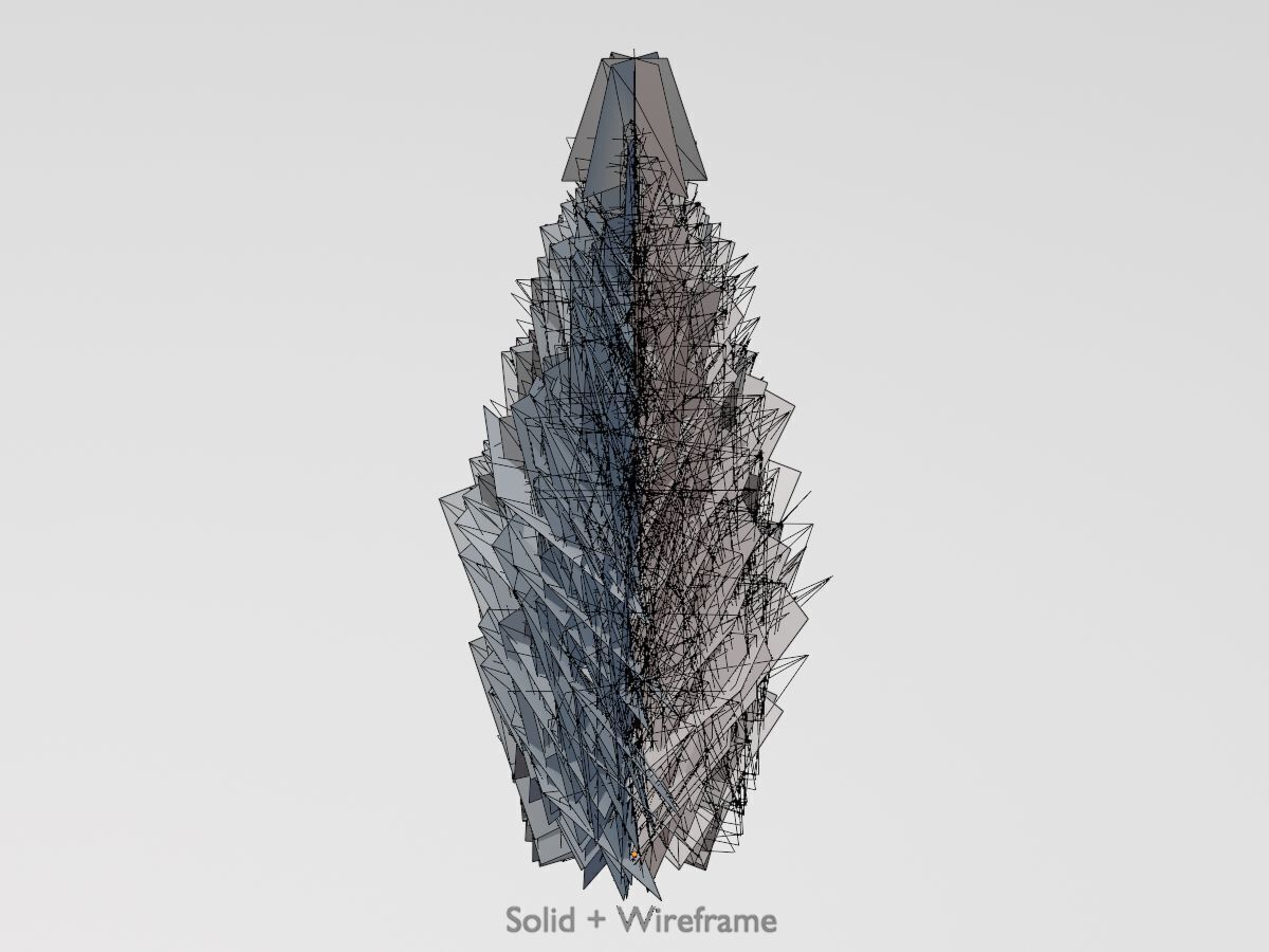 Mock cypress version-1 3000mm Low-poly 3D model_13