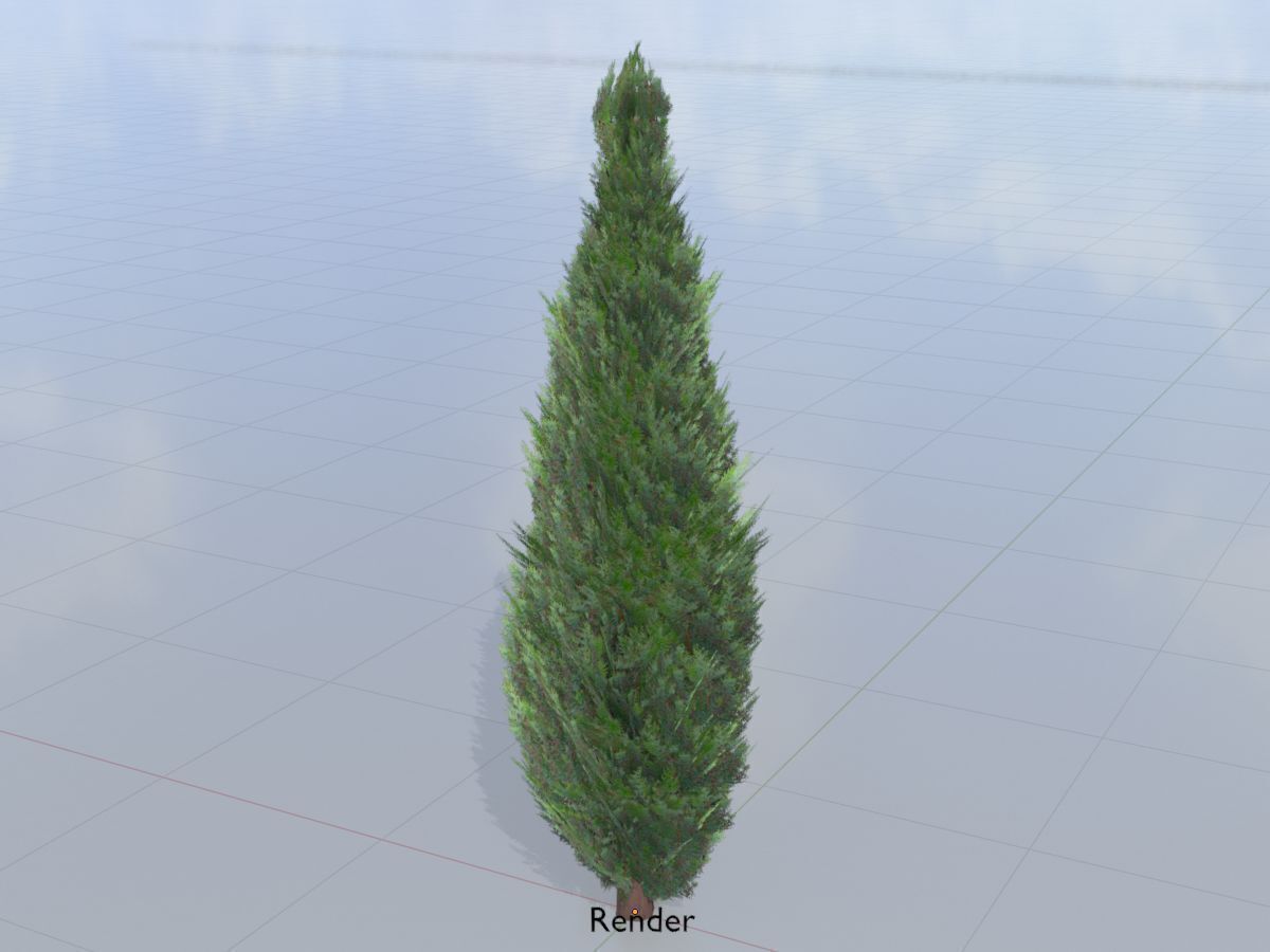 Mock cypress version-1 3000mm Low-poly 3D model_16
