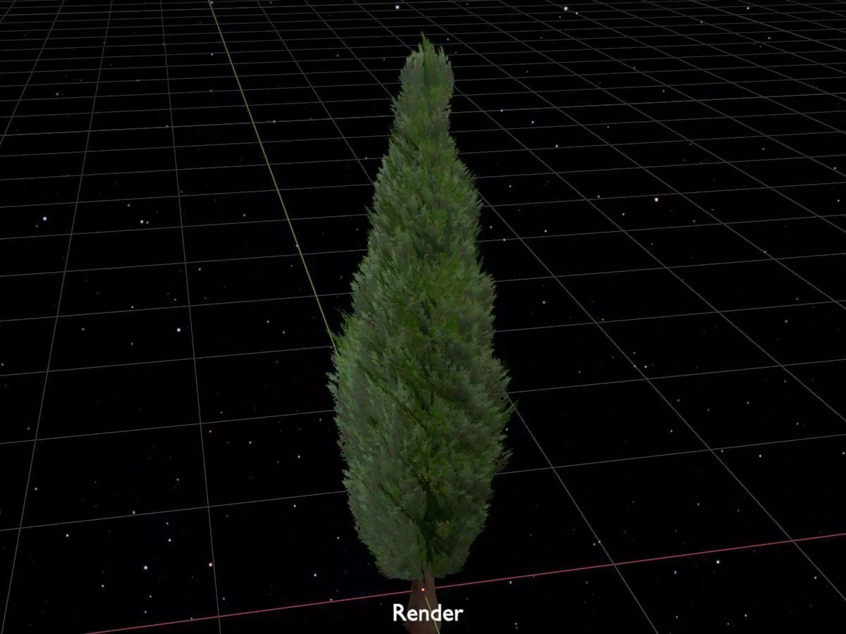 Mock cypress version-1 3000mm Low-poly 3D model_0