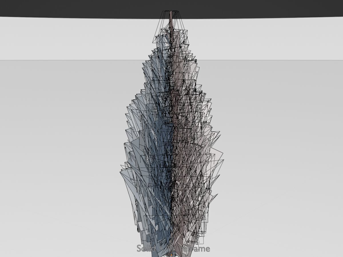 Mock cypress version-1 3000mm Low-poly 3D model_11