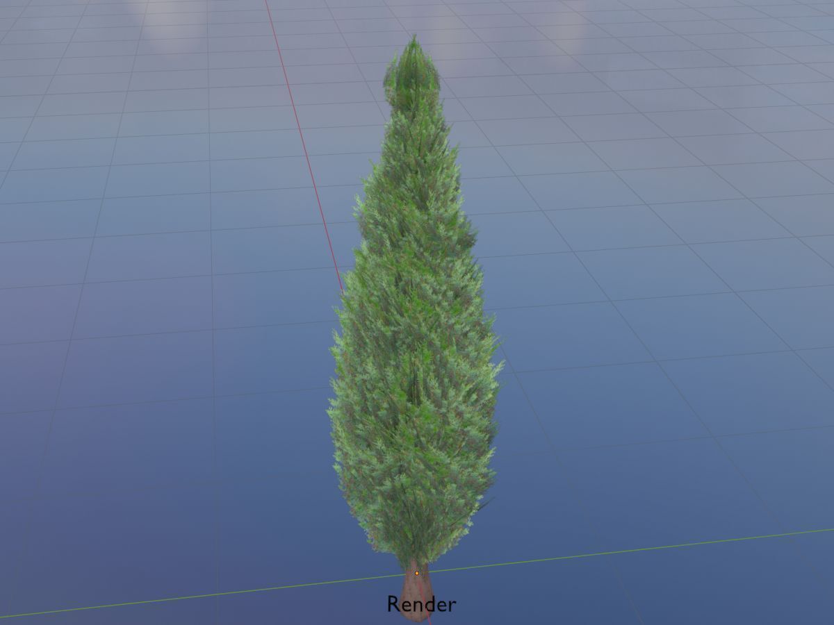 Mock cypress version-1 3000mm Low-poly 3D model_18