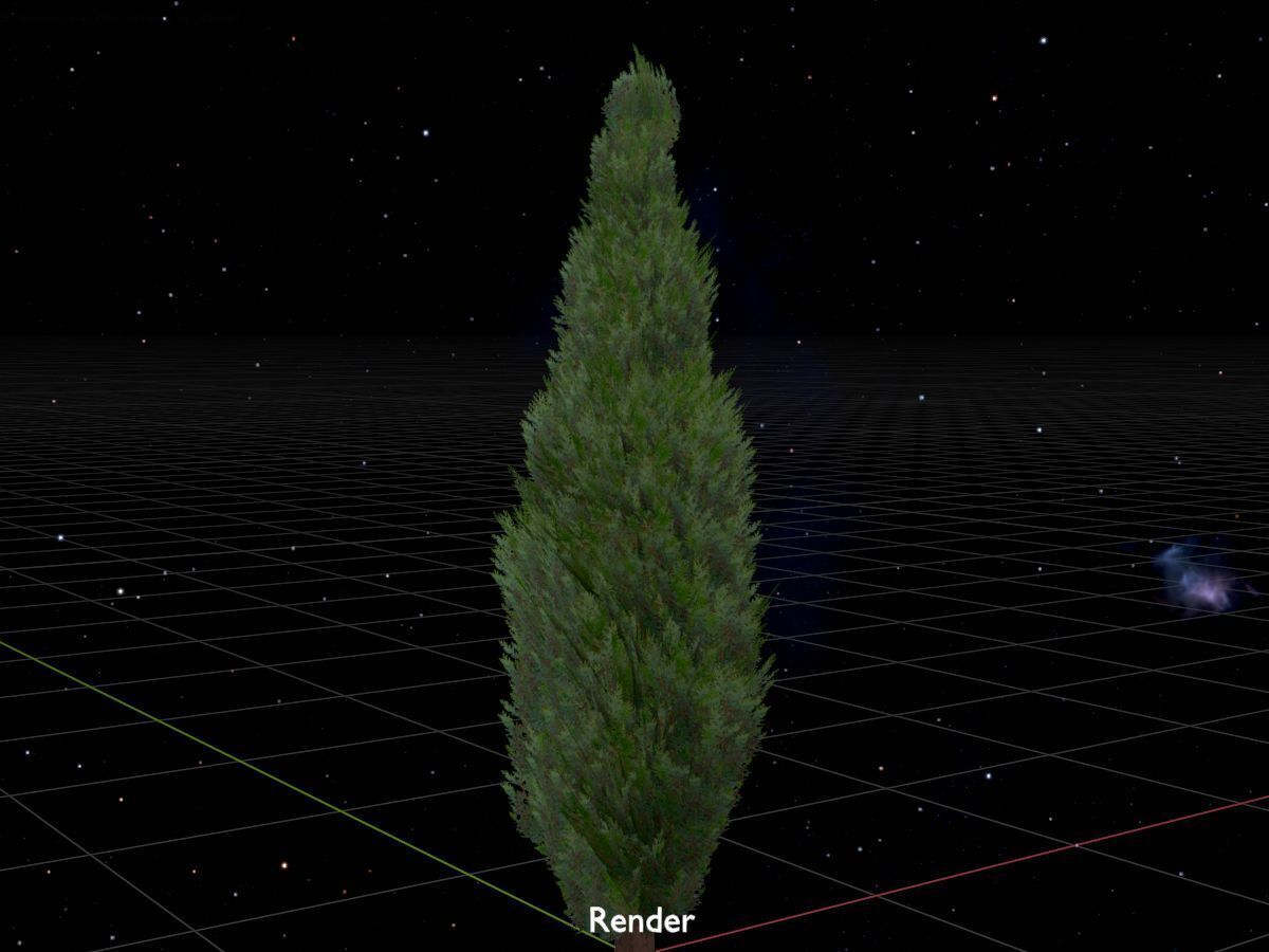 Mock cypress version-1 3000mm Low-poly 3D model_20