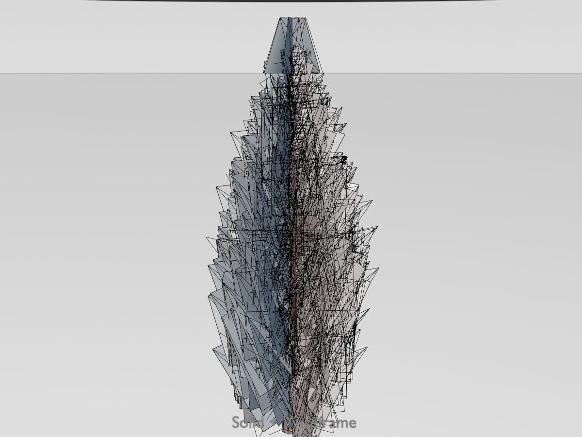 Mock cypress version-1 3000mm Low-poly 3D model_12