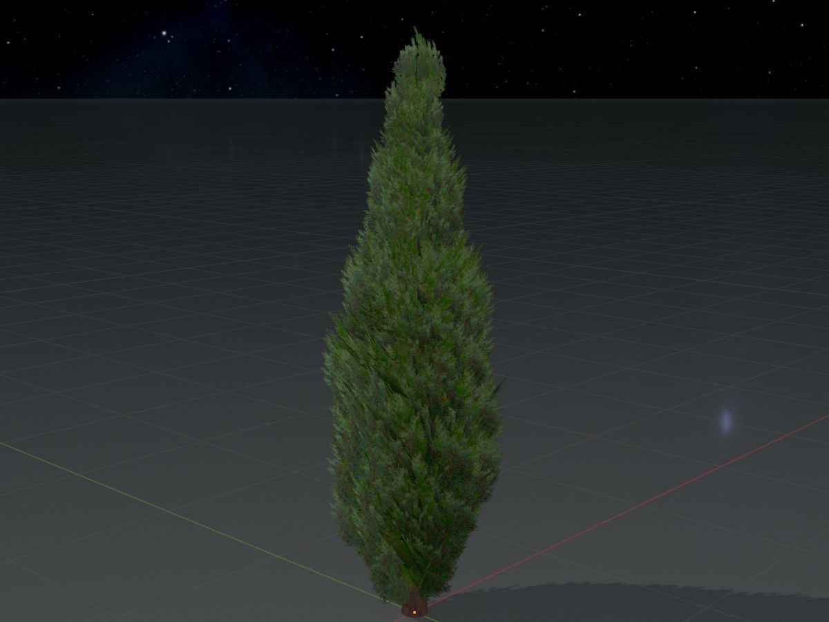 Mock cypress version-1 3000mm Low-poly 3D model_5