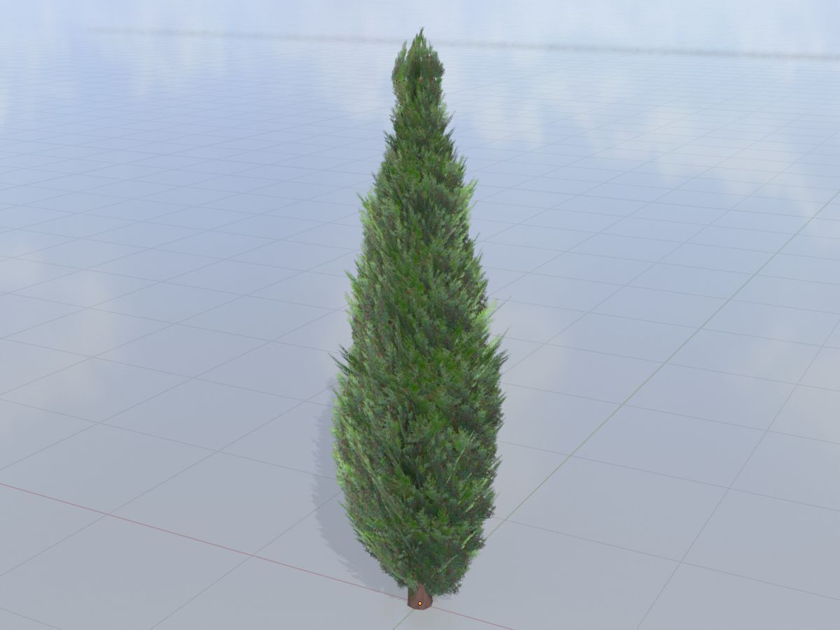 Mock cypress version-1 3000mm Low-poly 3D model_4