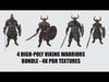 4 High Poly Viking Warriors Bundle Group PBR Textures 3D model_1