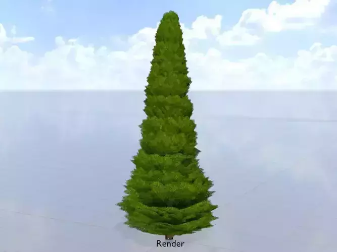 Mock cypress version-2 4000mm Low-poly 3D model