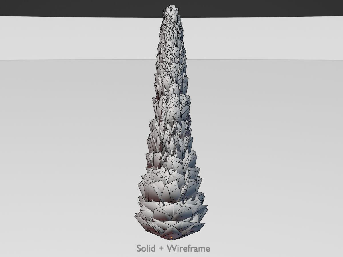 Mock cypress version-1 8000mm Low-poly 3D model_12