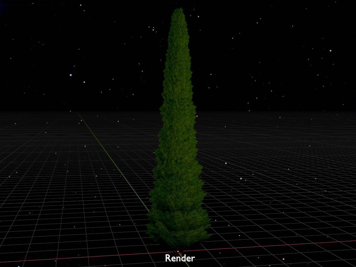 Mock cypress version-1 8000mm Low-poly 3D model_17