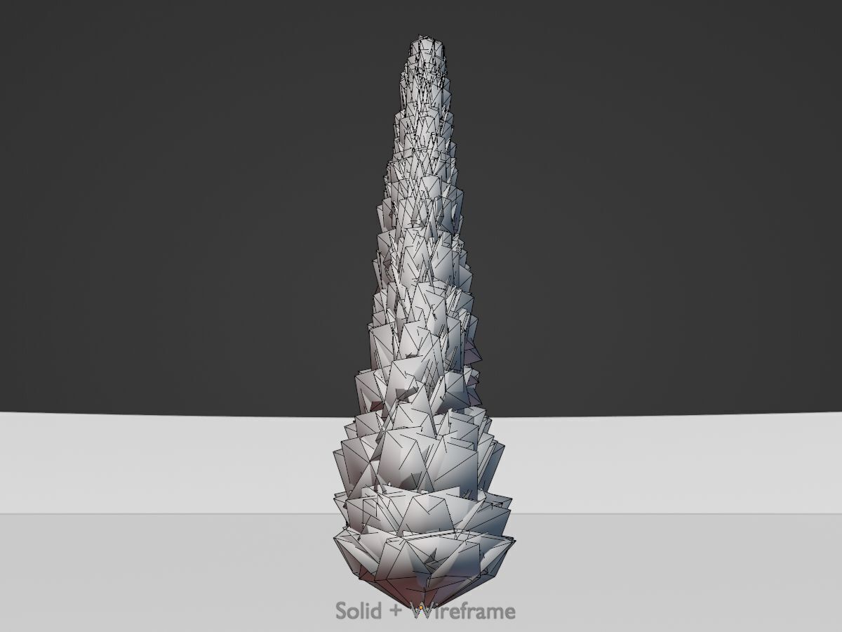 Mock cypress version-1 8000mm Low-poly 3D model_11