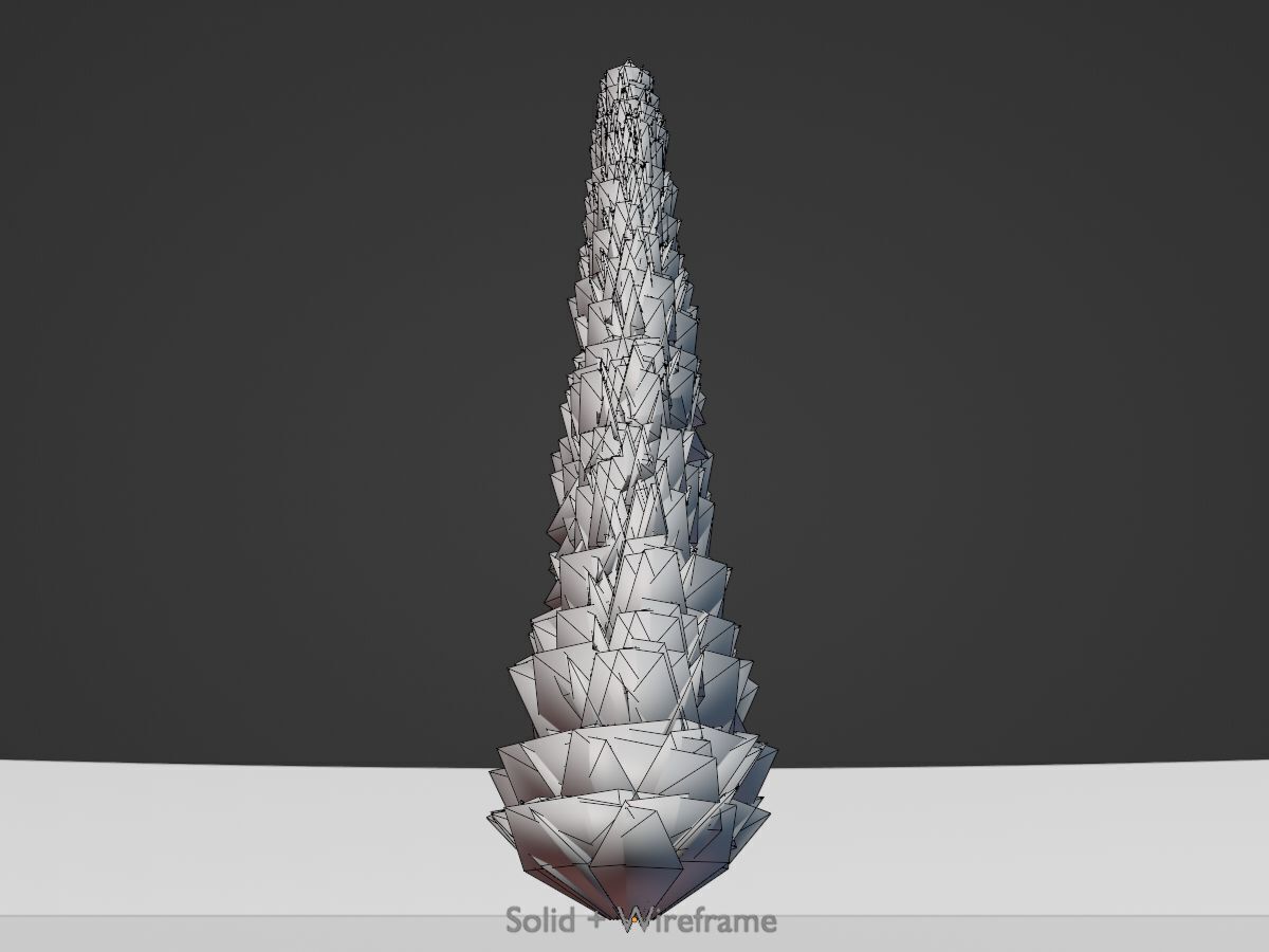 Mock cypress version-1 8000mm Low-poly 3D model_9