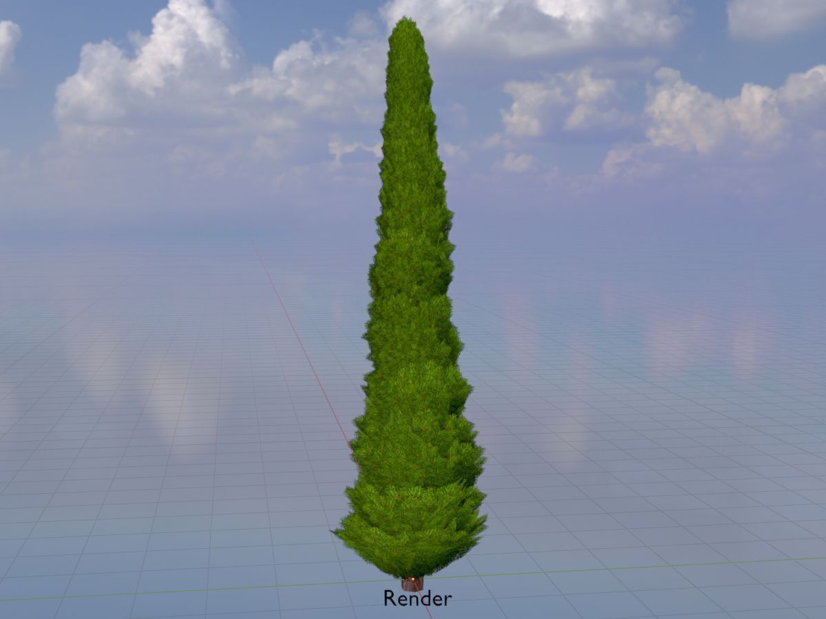 Mock cypress version-1 8000mm Low-poly 3D model_18