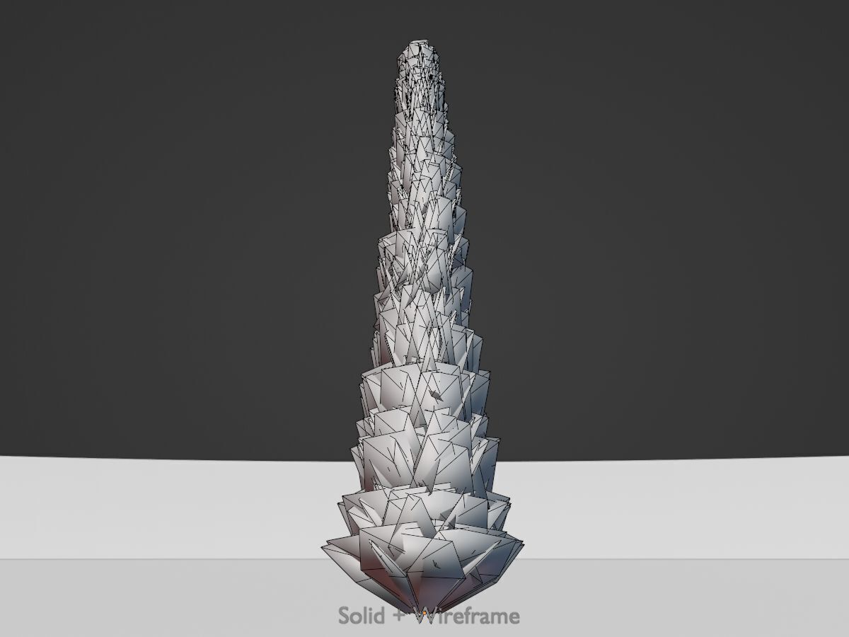 Mock cypress version-1 8000mm Low-poly 3D model_10