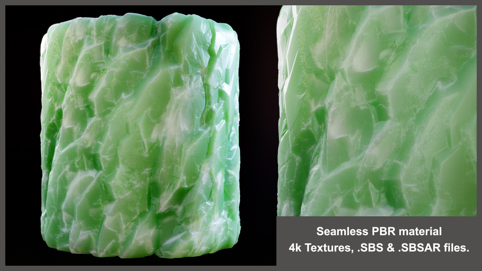 Seamless Green Quartz PBR Material Textures Texture_5