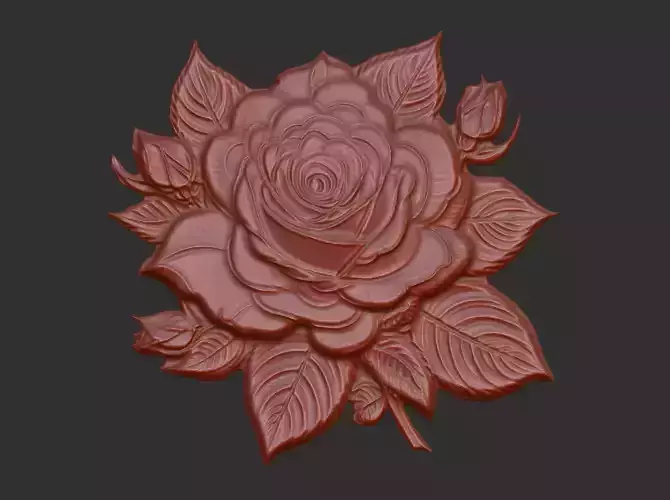 rose wall decor cnc model