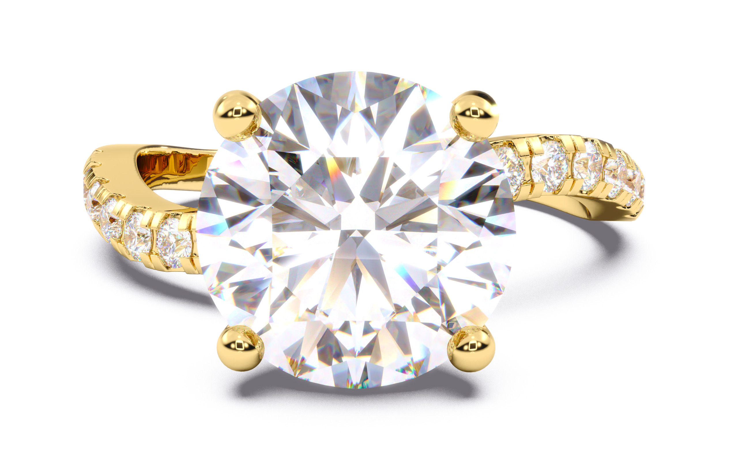 Round Diamond Pave Setting Solitaire Ring  3D print model_15