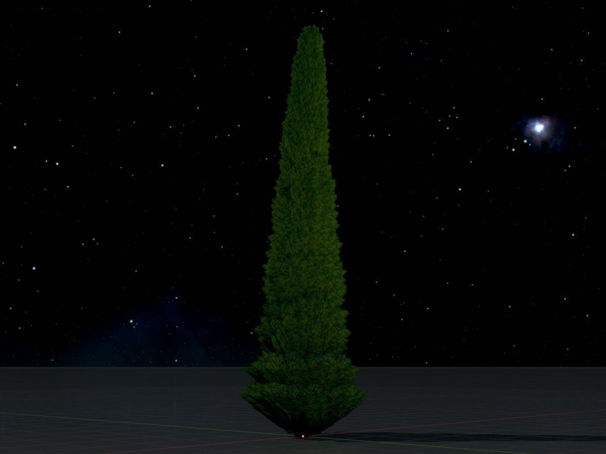 Mock cypress version-3 8000mm Low-poly 3D model_4