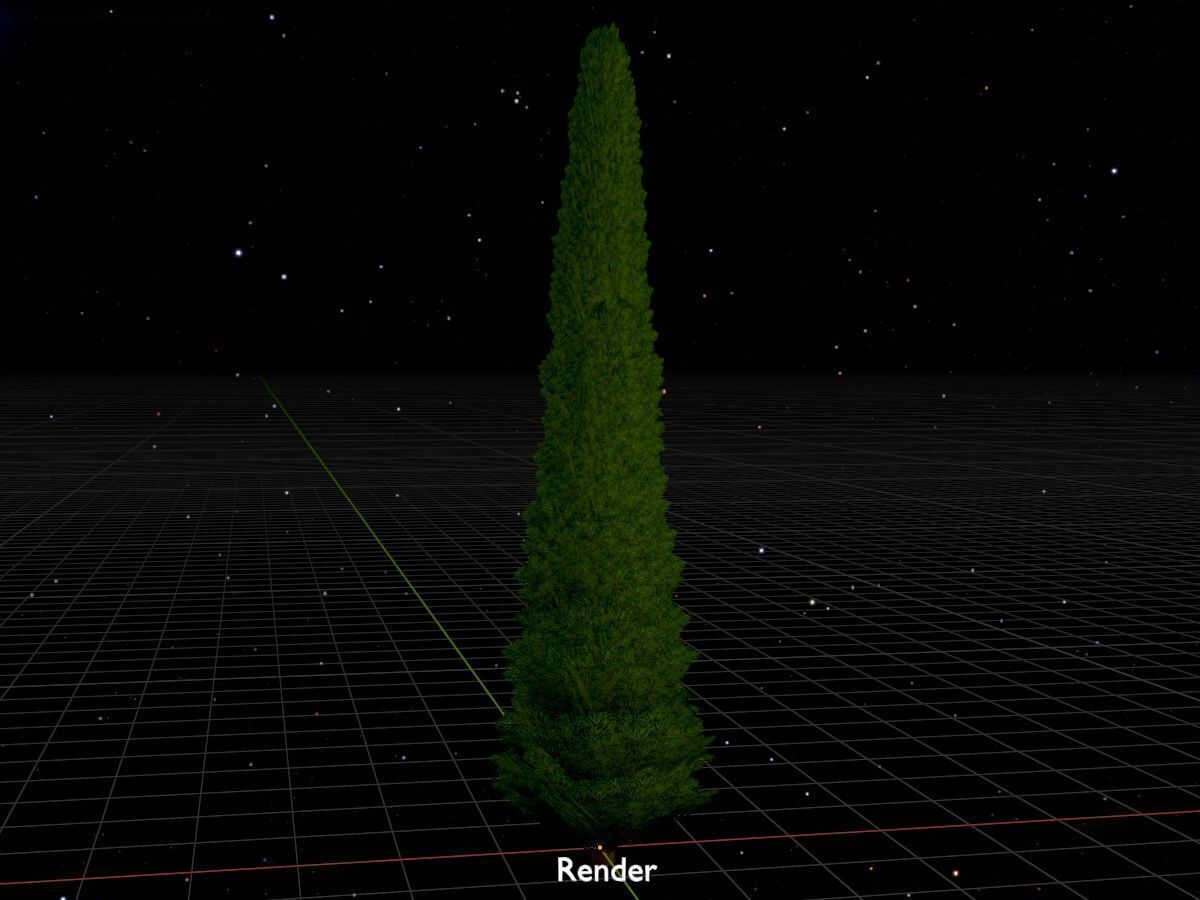 Mock cypress version-3 8000mm Low-poly 3D model_17