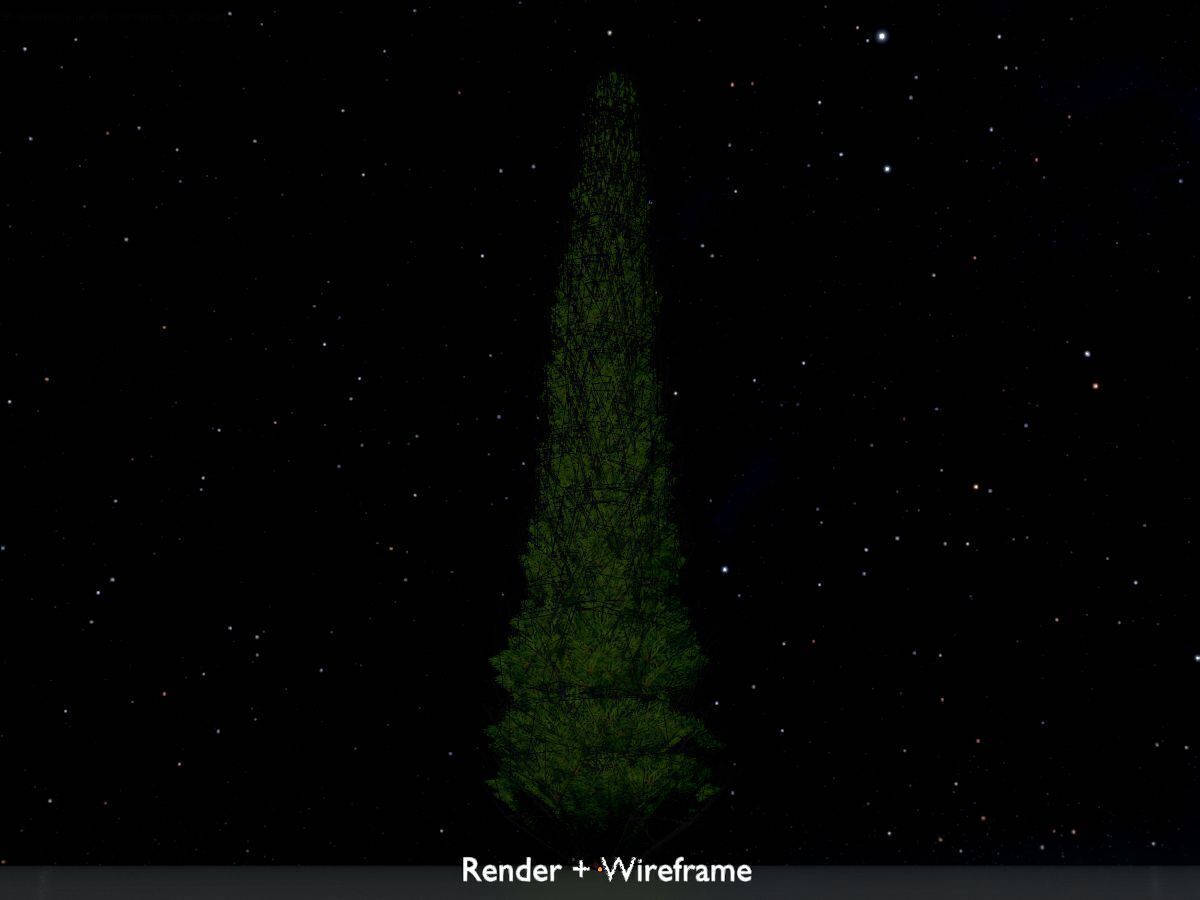 Mock cypress version-3 8000mm Low-poly 3D model_7