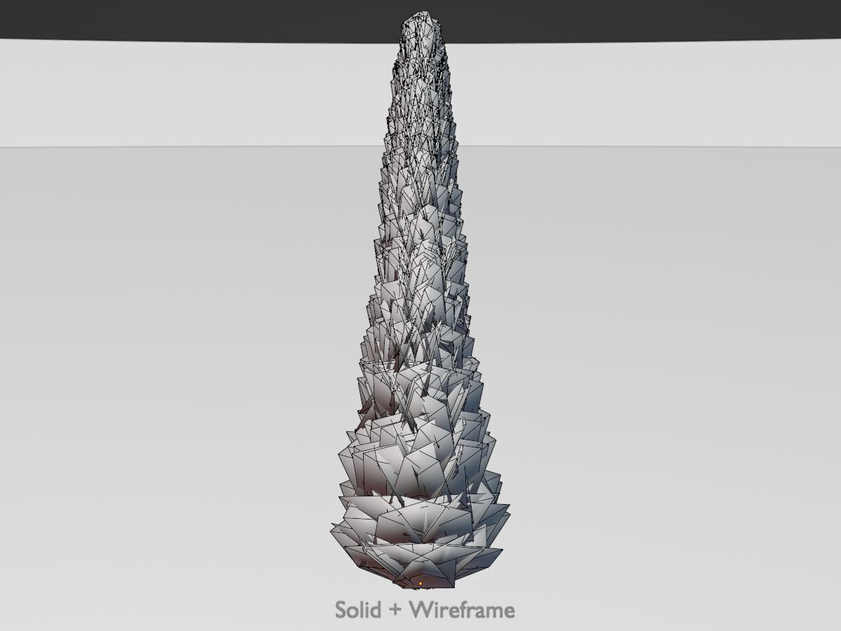 Mock cypress version-3 8000mm Low-poly 3D model_12