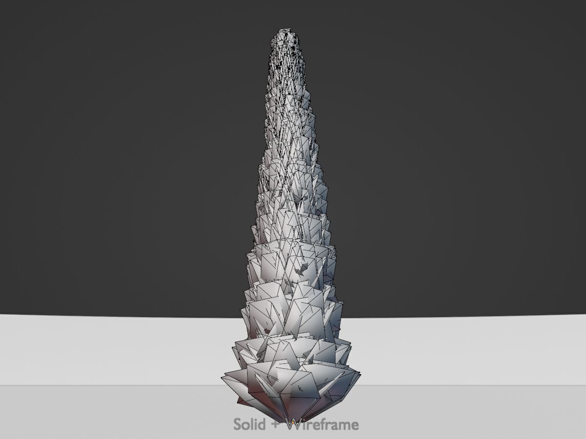 Mock cypress version-3 8000mm Low-poly 3D model_10