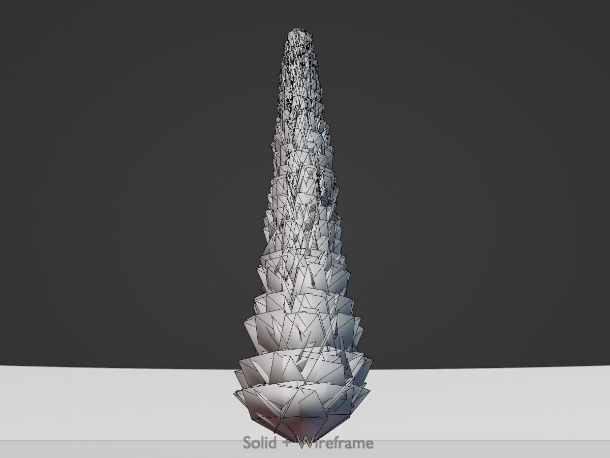 Mock cypress version-3 8000mm Low-poly 3D model_9