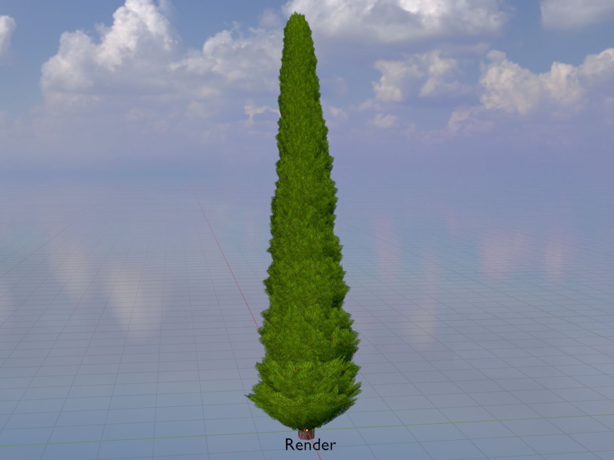 Mock cypress version-3 8000mm Low-poly 3D model_18