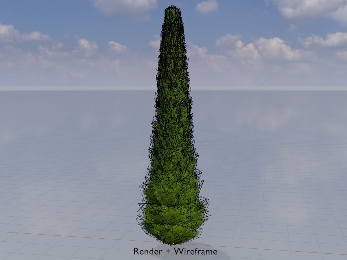 Mock cypress version-3 8000mm Low-poly 3D model_5
