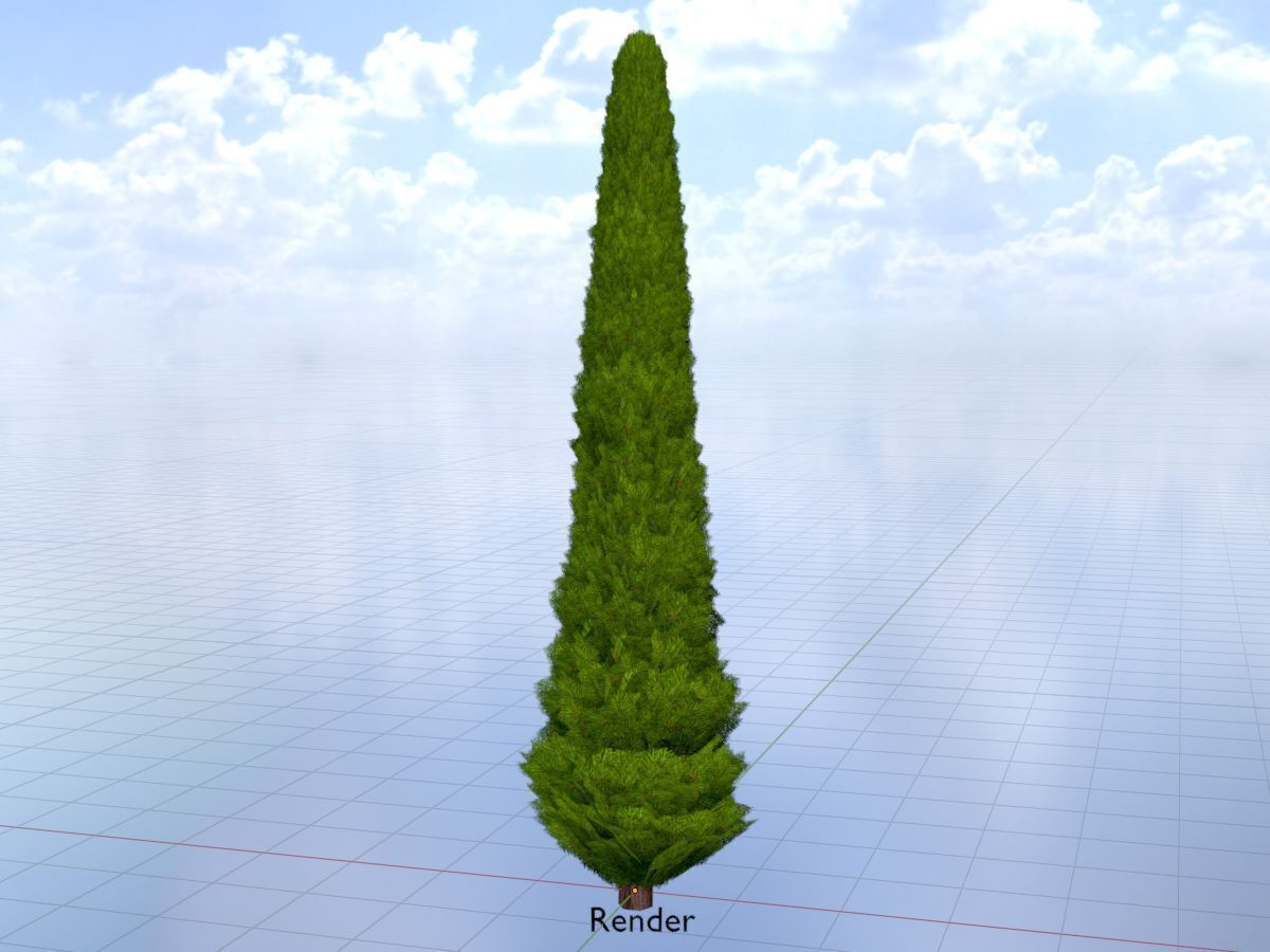 Mock cypress version-3 8000mm Low-poly 3D model_19