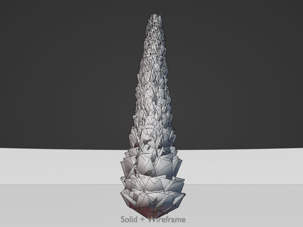 Mock cypress version-3 8000mm Low-poly 3D model_11