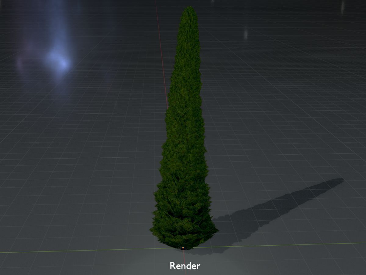 Mock cypress version-3 8000mm Low-poly 3D model_16
