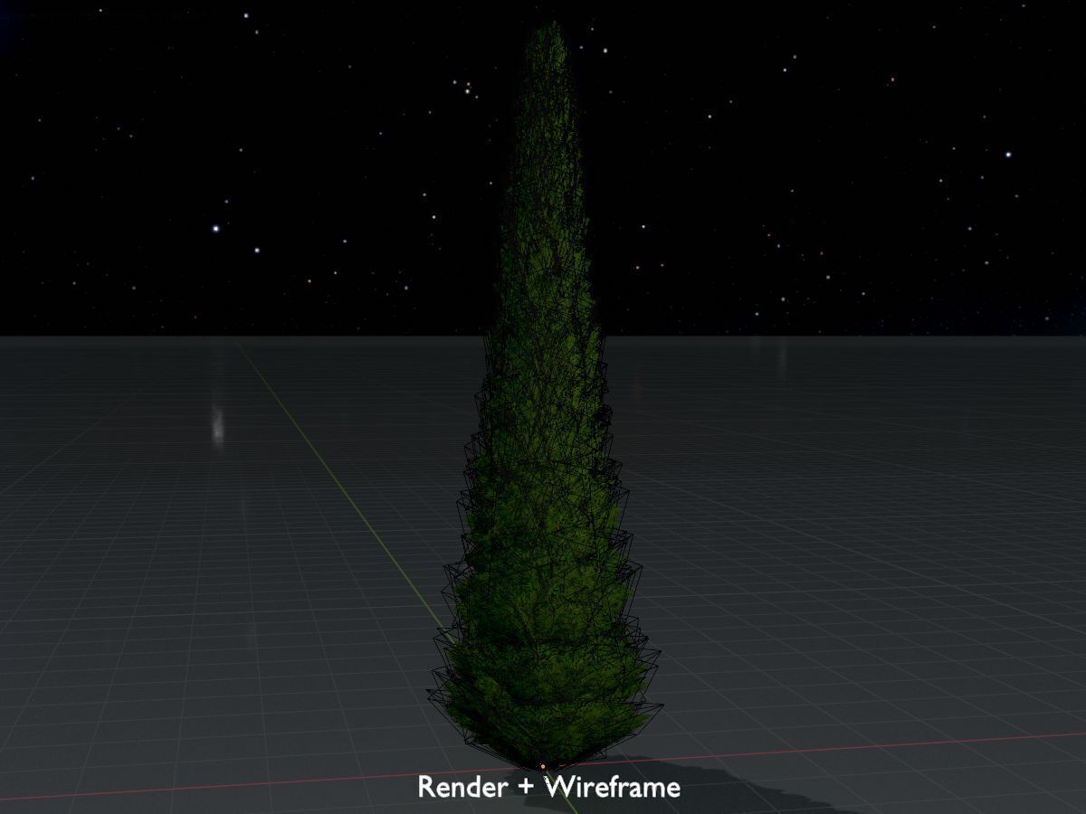 Mock cypress version-3 8000mm Low-poly 3D model_8