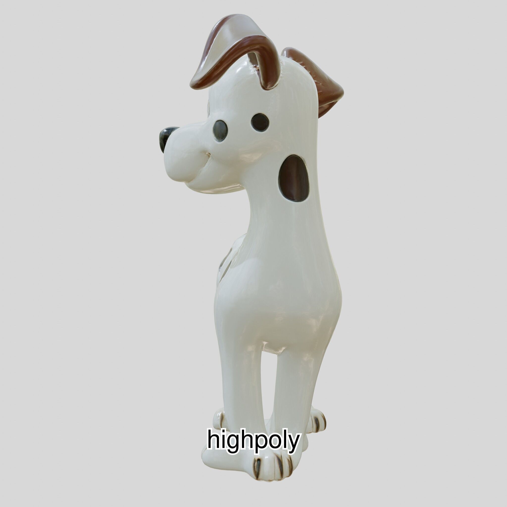 Cartoon Dalmatian Dog 3D Character Model Low-poly 3D model_40