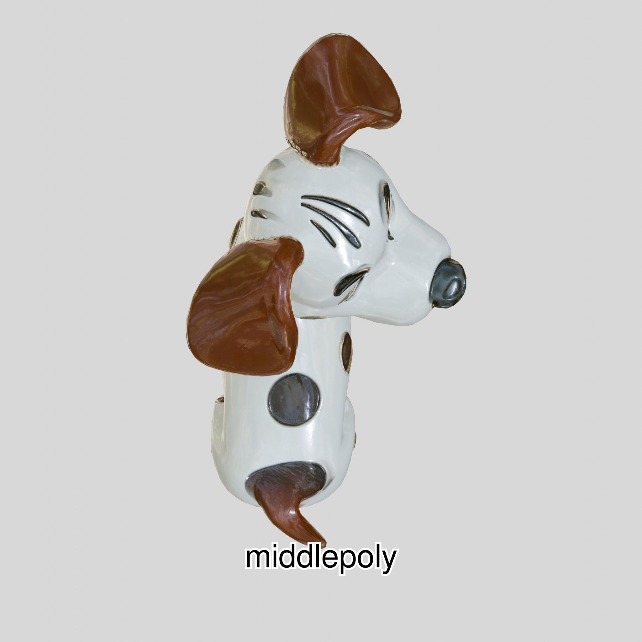 Cartoon Dalmatian Dog 3D Character Model Low-poly 3D model_25