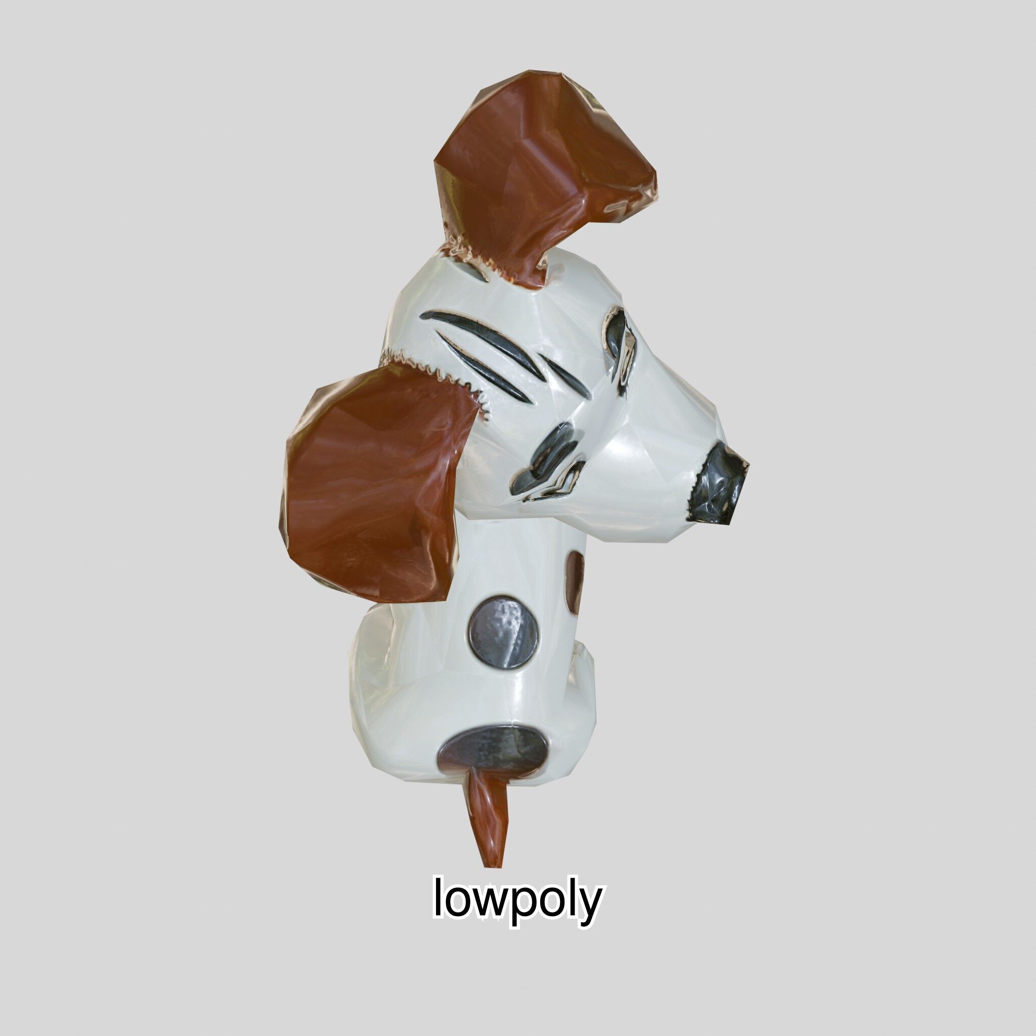 Cartoon Dalmatian Dog 3D Character Model Low-poly 3D model_8