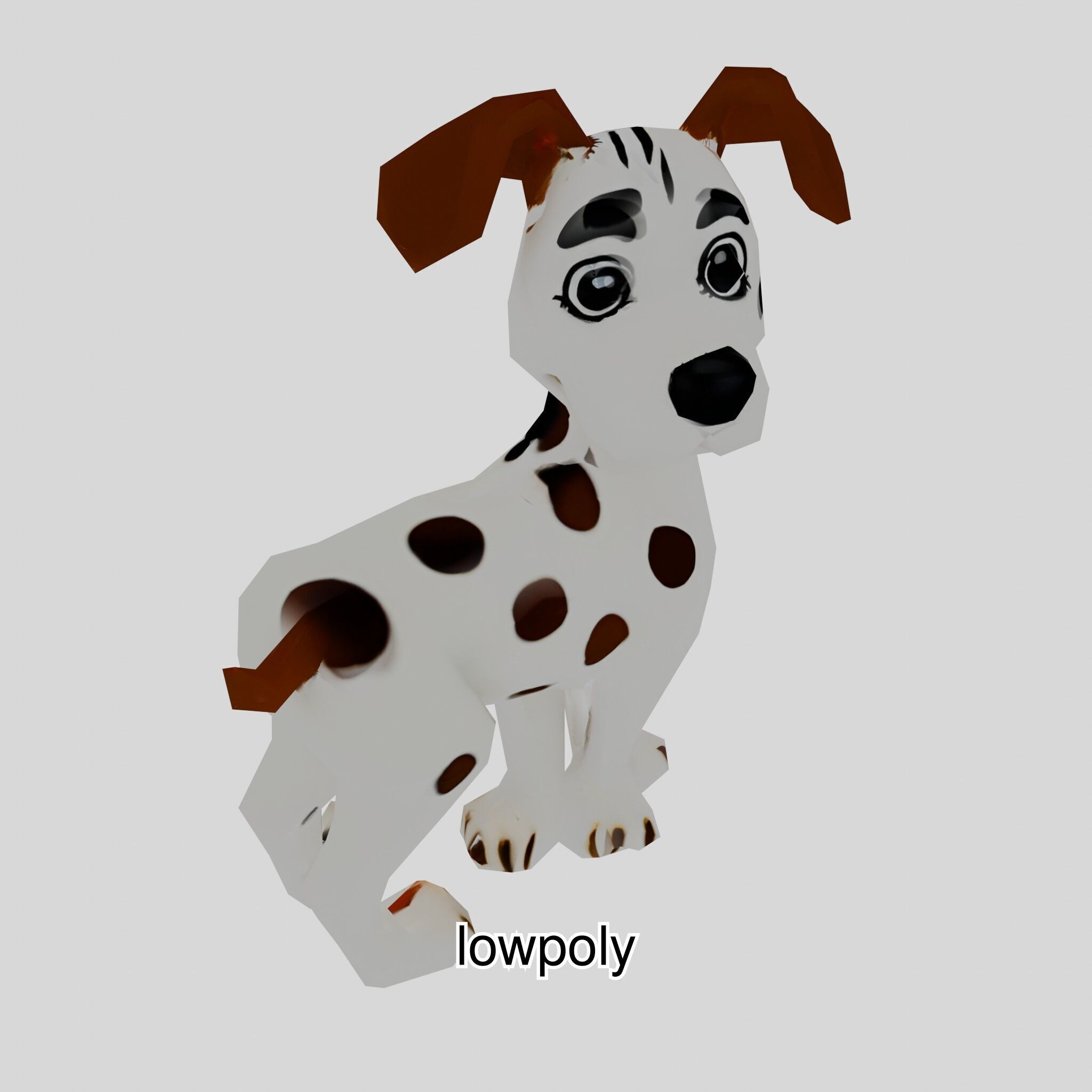 Cartoon Dalmatian Dog 3D Character Model Low-poly 3D model_14