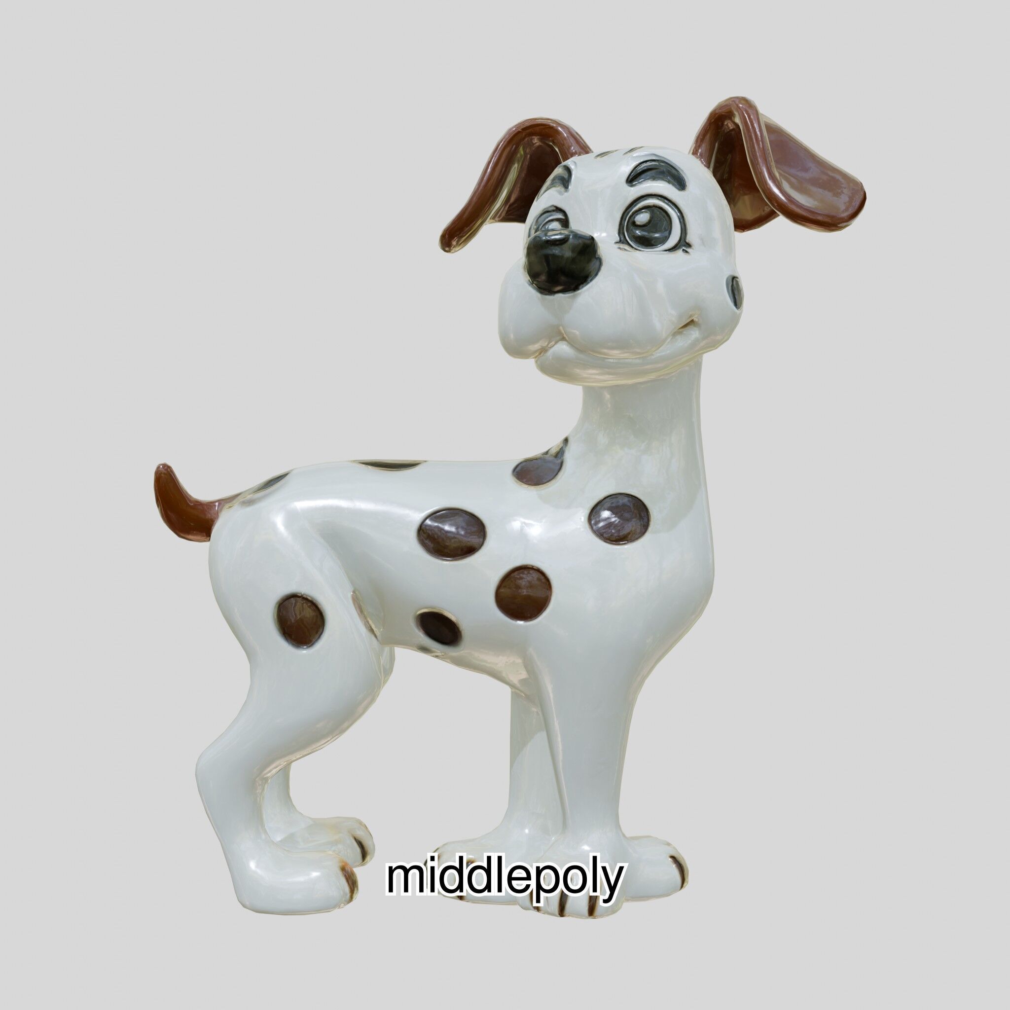 Cartoon Dalmatian Dog 3D Character Model Low-poly 3D model_26