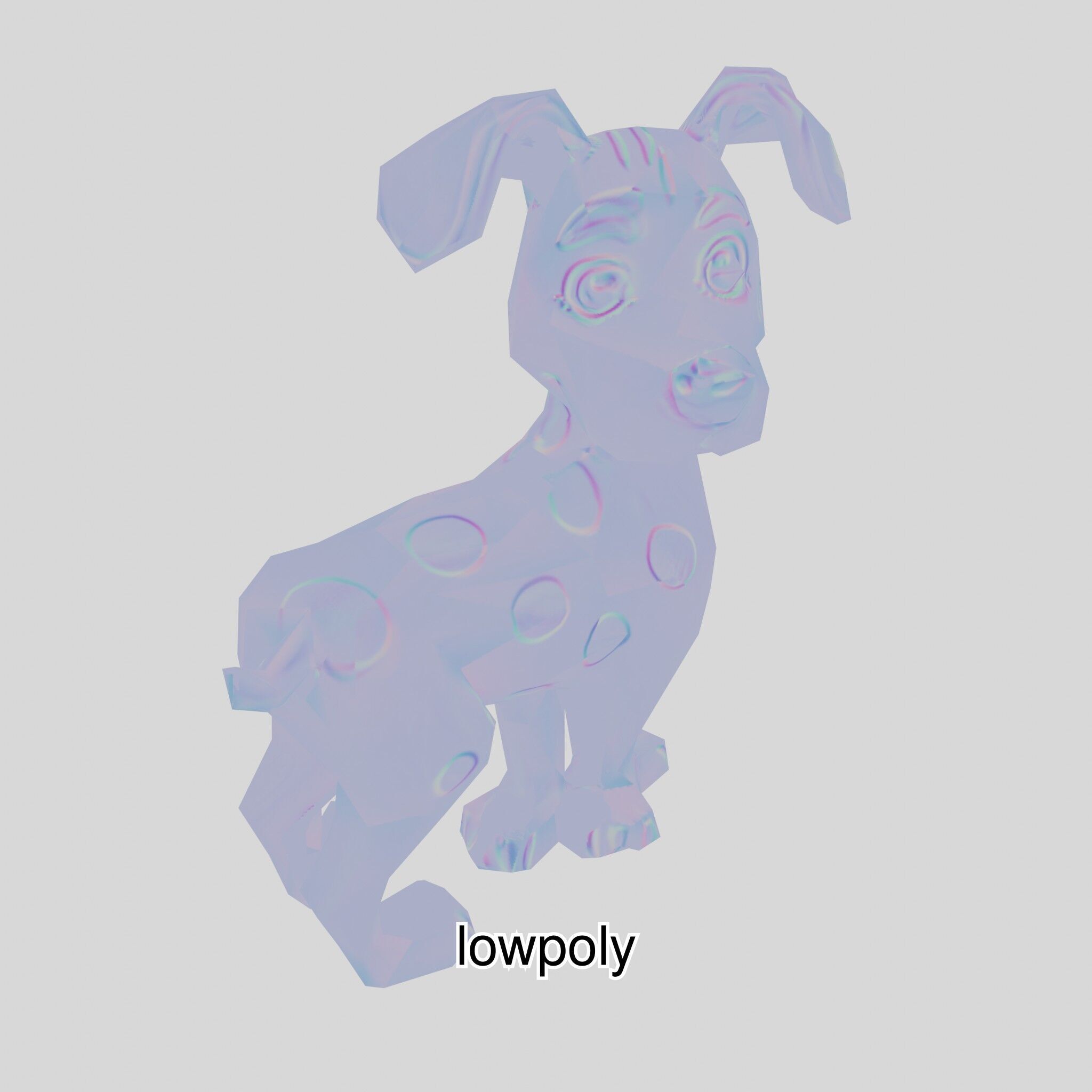 Cartoon Dalmatian Dog 3D Character Model Low-poly 3D model_15