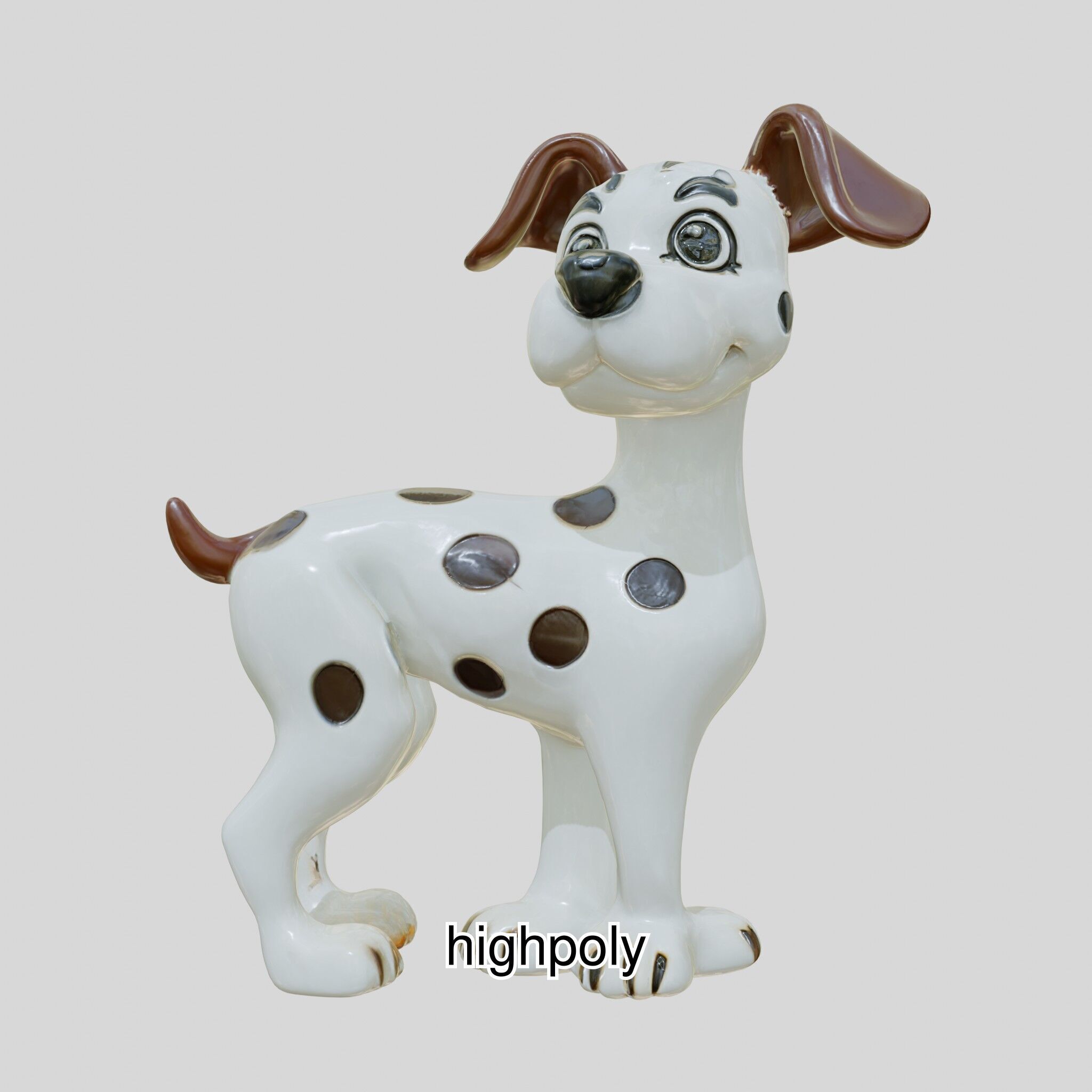 Cartoon Dalmatian Dog 3D Character Model Low-poly 3D model_43