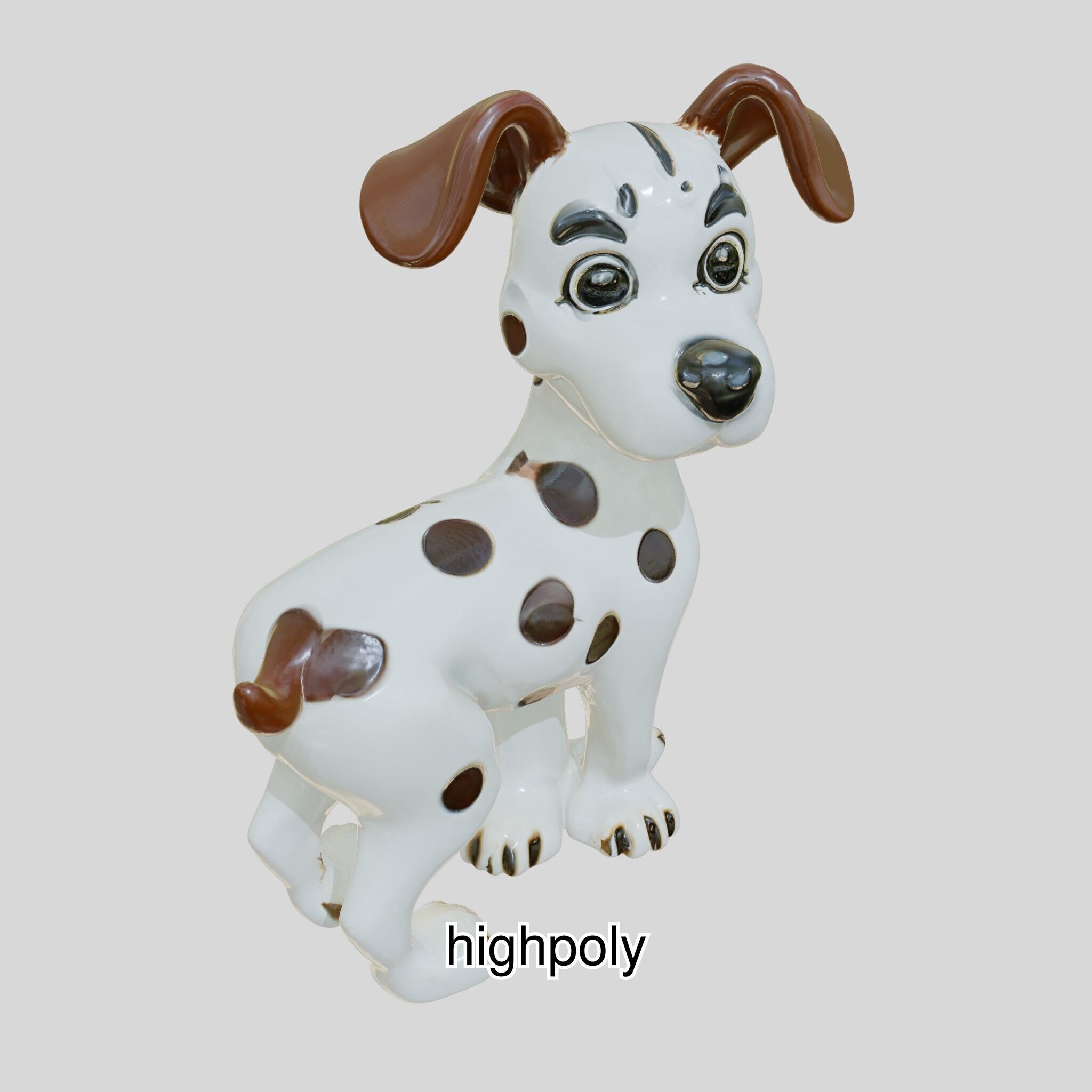 Cartoon Dalmatian Dog 3D Character Model Low-poly 3D model_38