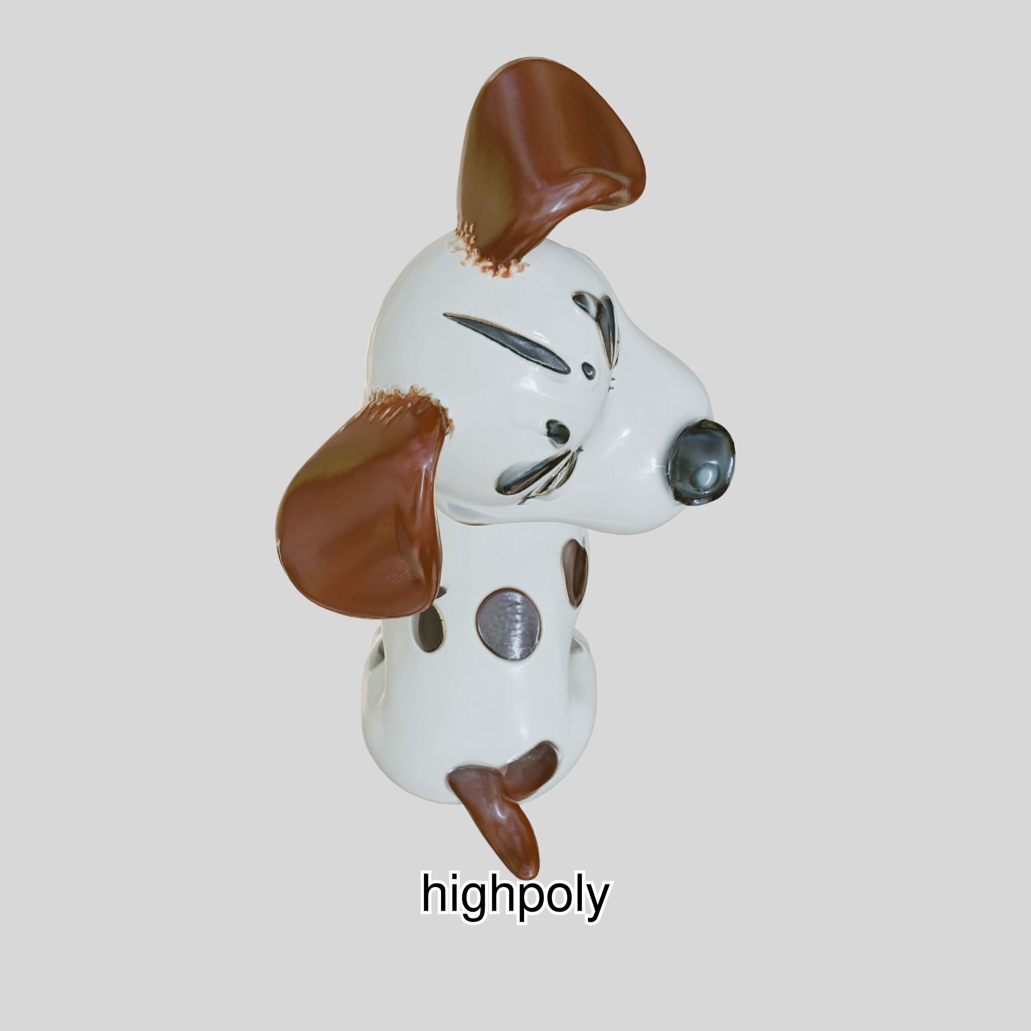 Cartoon Dalmatian Dog 3D Character Model Low-poly 3D model_42