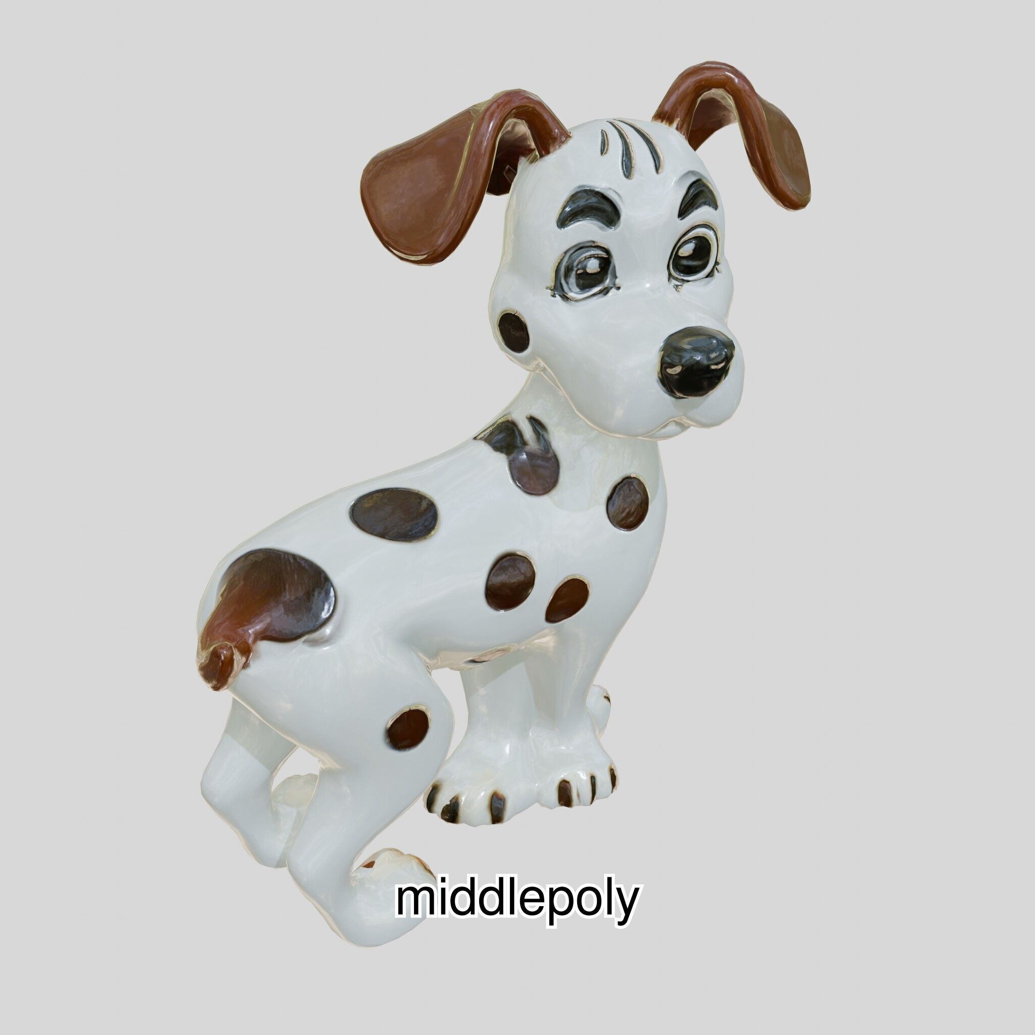 Cartoon Dalmatian Dog 3D Character Model Low-poly 3D model_21